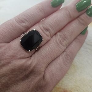 Sterling Onyx Ring Size 7